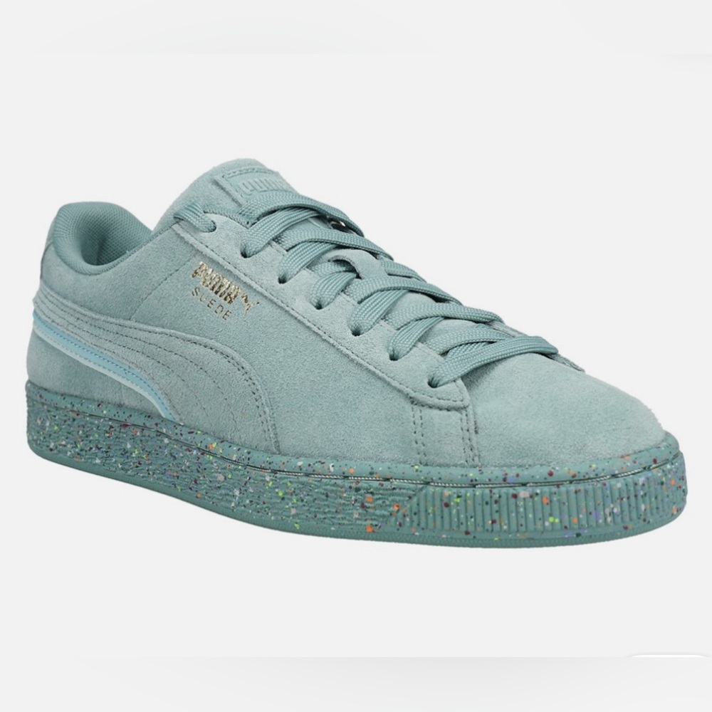Teal gum ball puma tennis shoes